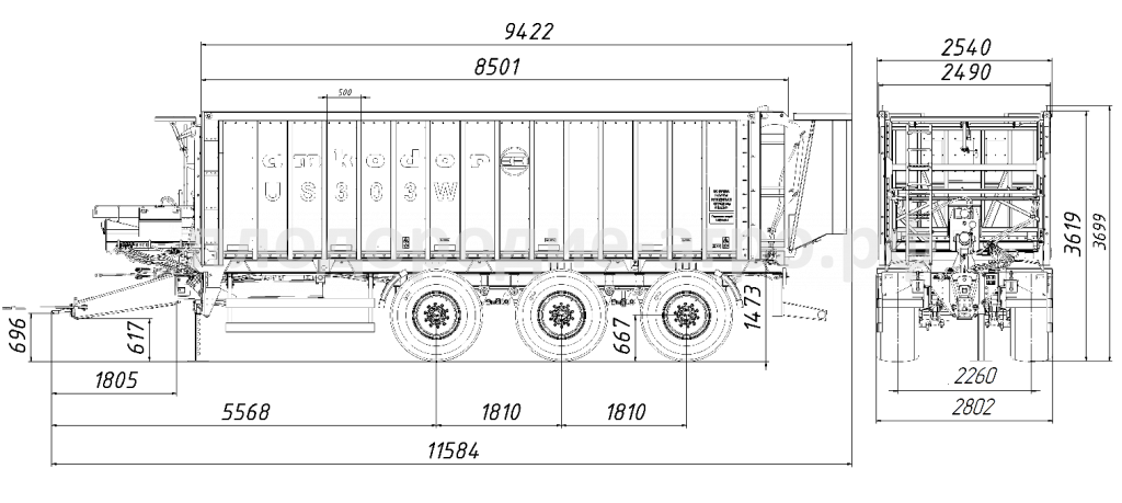 Полуприцеп универсальный AMKODOR US303W
